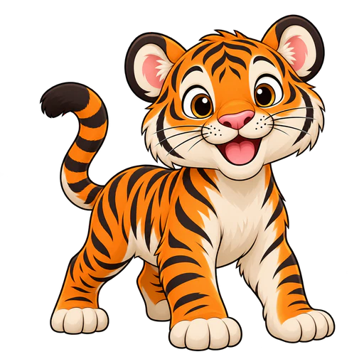 An orange tiger with black stripes