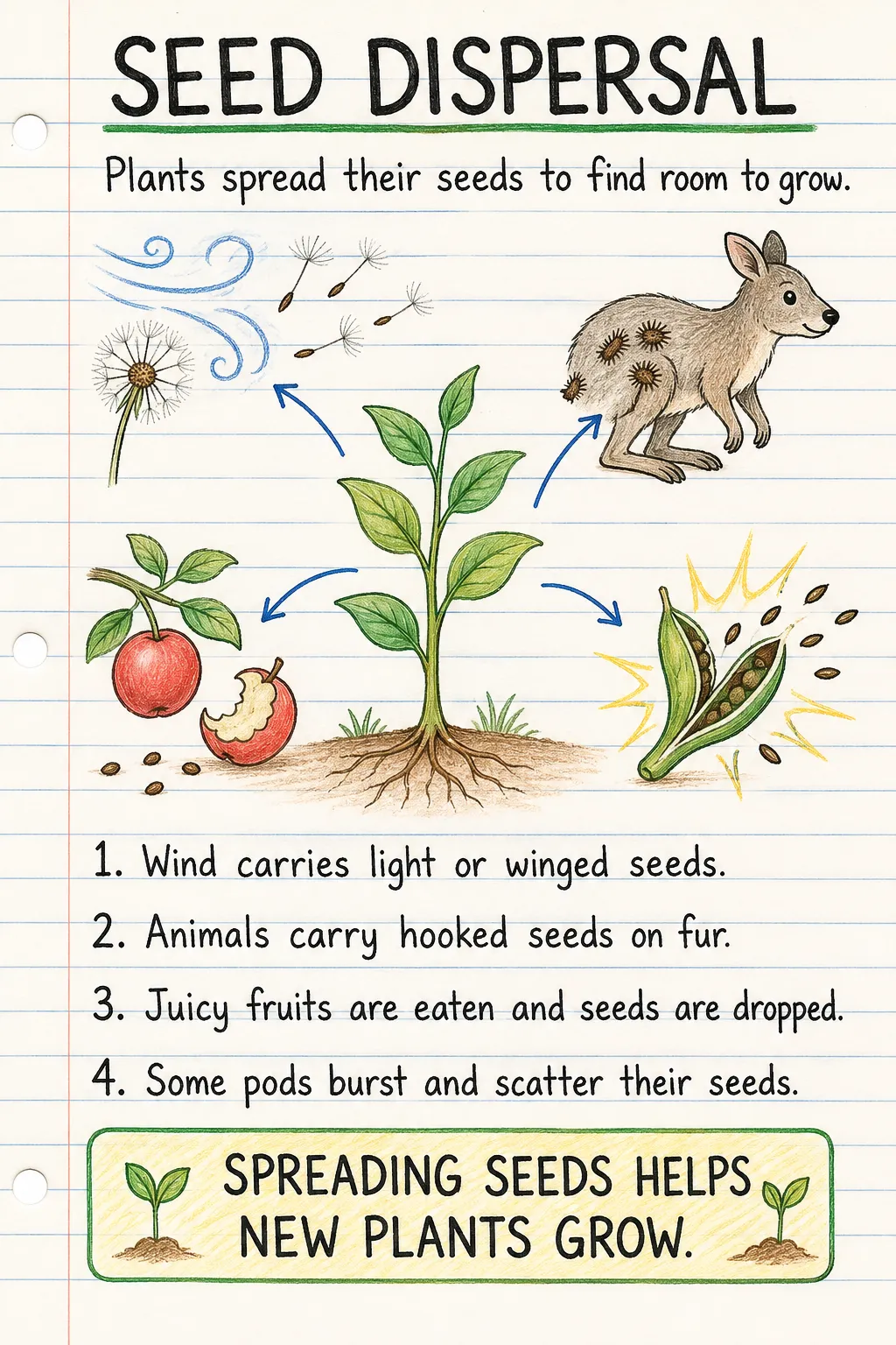 Seed dispersal: an illustrated one-page fact sheet for primary school.